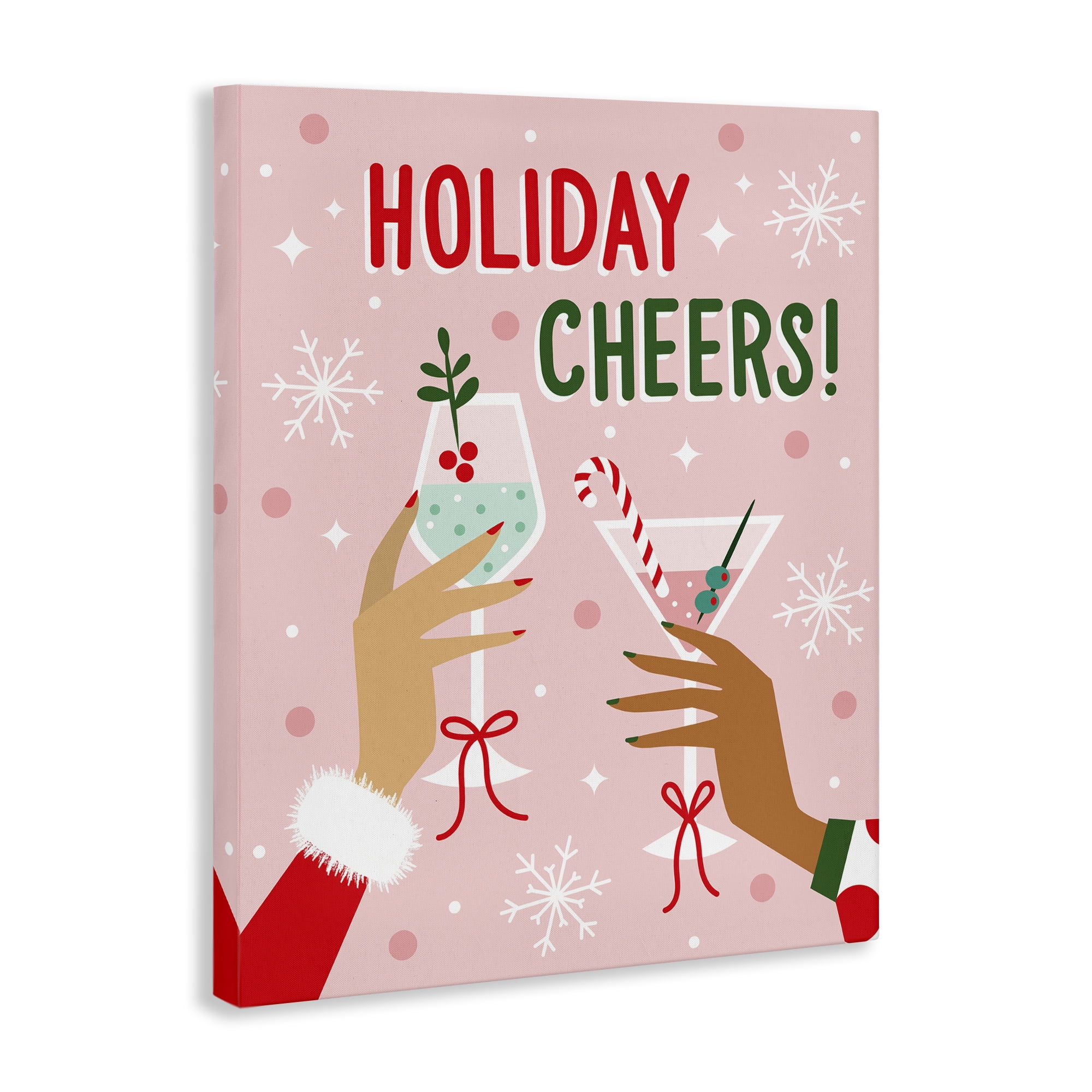 Stupell Industries Holiday Cheers with Cocktails Holiday Painting Wrapped Canvas Art Print Wall Art, 36 x 48