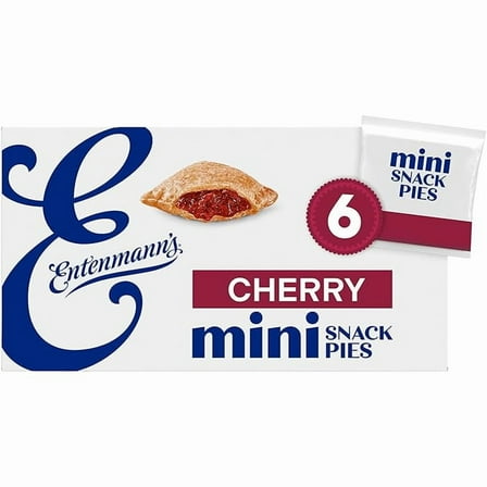Entenmann’s Minis Cherry Snack Pies, Box of Cherry Pies, 12 oz, 6 Count