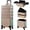 Shiny Rose Gold, variant on Rolling Makeup Case Case Wheels 4 in 1 Large Organizer Case Makeup Travel Case with Key Swivel Wheels Artist Salon Storage Traveling Cart Trunk Rose