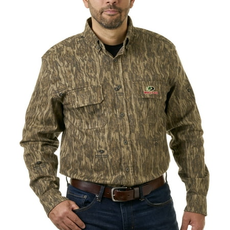 Mossy Oak Bottomland Men s Flex Twill Hunting Shirt Long Sleeve Sizes S-3XL