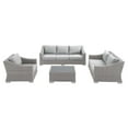 thumbnail image 3 of Modway 4-Piece Wicker Outdoor Patio Dining Set, Light Gray, 3 of 11