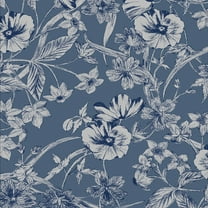 Laura Ashley Summerhill Midnight Blue Wallpaper