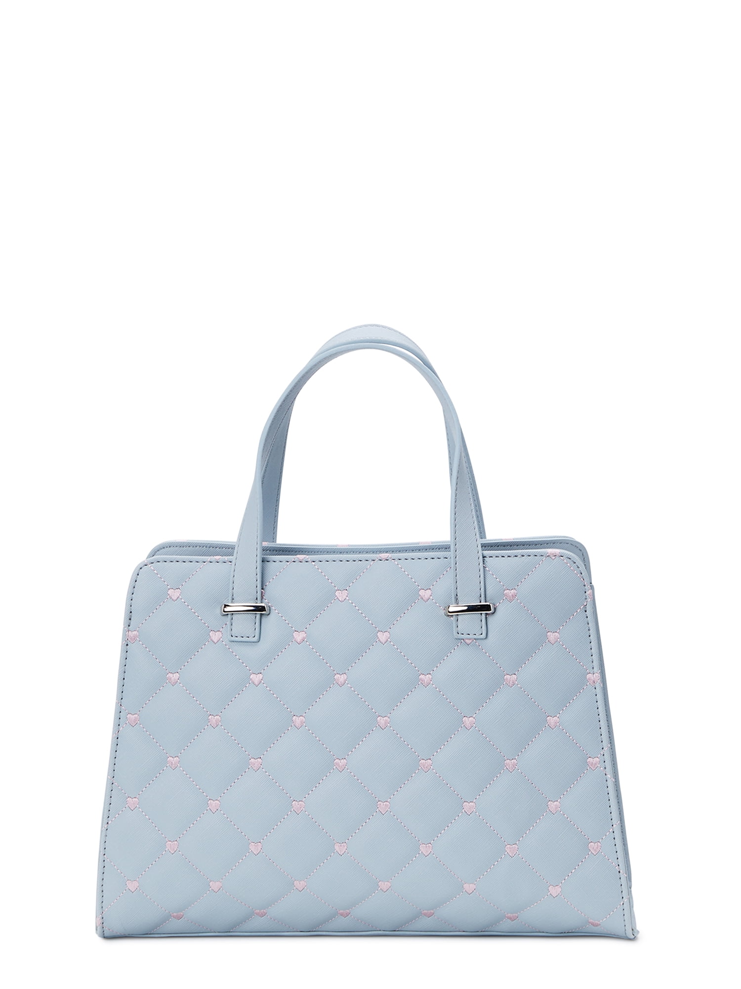 Luv Betsey by Betsey Johnson Women's Naomi Quilted Triple Compartment Satchel, Grey