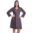 thumbnail image 1 of Moomaya Designer Printed Short Flared Dress Full Sleeve Velvet Tunic Dresses For Women, 1 of 7