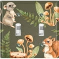 thumbnail image 1 of Metal Light Switch Plate Cover Cute Forest Animals Squirrel Mouse ANM014, 1 of 13