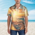 thumbnail image 4 of Lsque Tropical Sunset Beach Scene pattern Hawaiian Shirt for Men, Unisex Summer Beach Casual Short Sleeve Button Down Shirts-Large, 4 of 9