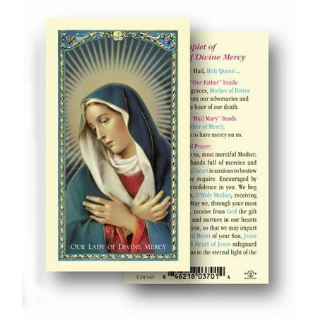 

Our Lady of Divine Mercy Chaplet Laminated Catholic Prayer Holy Card with Prayer on Back Pack of 25