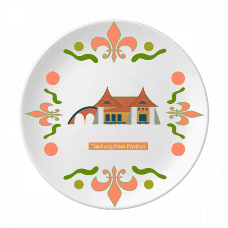 

Taiwan Attractions Taichung Park Pavilion Flower Ceramics Plate Tableware Dinner Dish