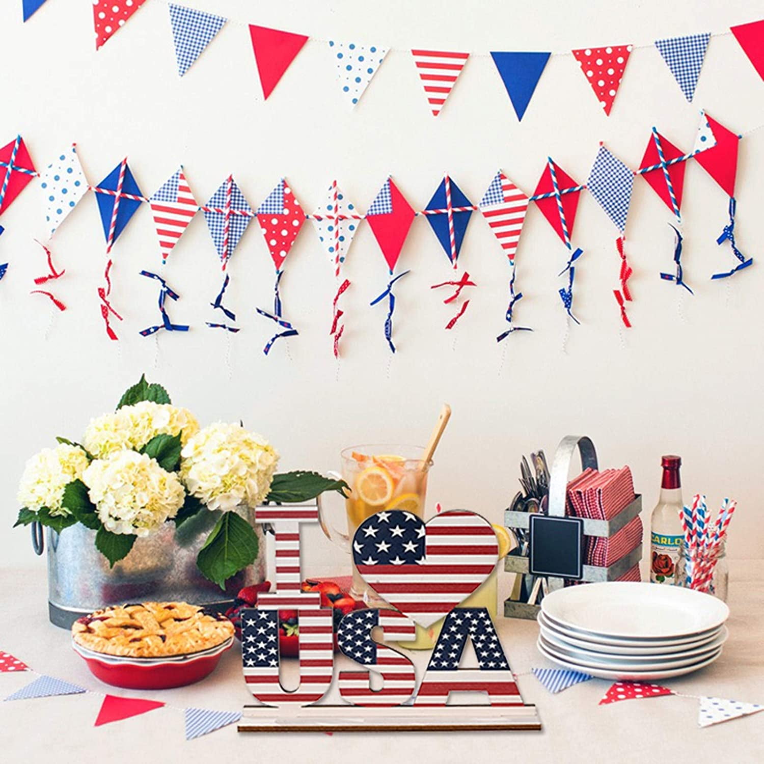 Details about   Wooden Independence Day Home Table Decor Freedom Plaque DIY July Decoration T4K4 