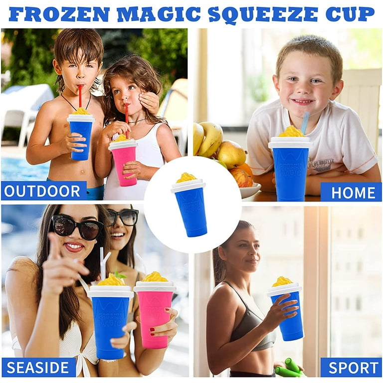  KTEBO Frozen Magic Slushy Cup, Smoothie Cups with Lids