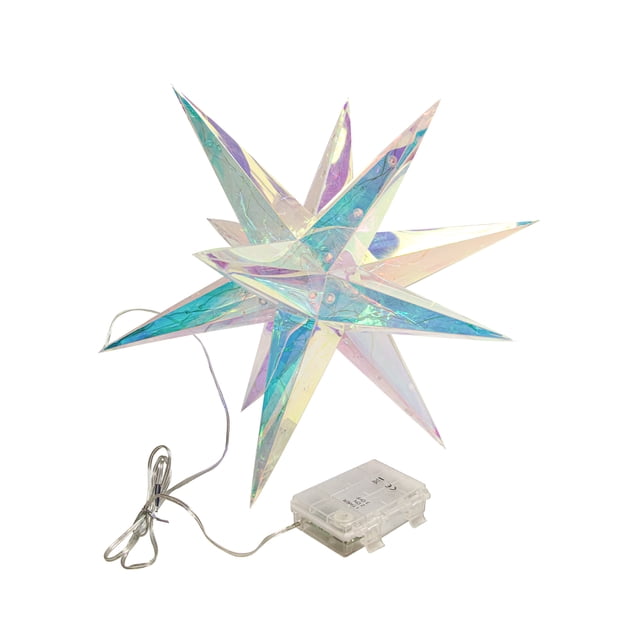 CLÁSICA ESTRELLA DE BELEN Lámpara led navideña, diseño minimalista 3D, acabado Rainbow, multicolor, ideal para interiores y exteriores, los leds mantienen su temperatura neutral.