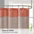 thumbnail image 4 of Madison Park Coral Faux Silk Shower Curtain, Striped Lightweight Bath Curtain Decor, Pink Curtain for Bathroom, 72"x72", 4 of 6