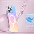 thumbnail image 4 of WATEFULL for iPhone 16 Pro MagSafe Case Iridescent Color Change, Fluorescent Glitter Matte Magnetic Bumper Case +1 Screen 1 Camera Lens Protector for Women Girl iPhone 16 Pro 6.3"(Holographic), 4 of 8