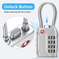 thumbnail image 3 of Rirool 2 Pack TSA Approved Luggage Locks, 4 Digit Combination Travel Cable Locks with Resettable Code, Zinc Alloy Padlocks for Suitcase, Backpack, Gym Locker & Toolbox, Silver, 3 of 8
