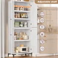 thumbnail image 2 of Danolapsi Kitchen Pantry Cabinet,71" Tall Kitchen Pantry Storage Cabinet with 4 Doors,5 Tier Bathroom Cabinet with Adjustable Shelves,Kitchen Pantry Hutch with Storage for Kitchen,Dining Room, 2 of 9