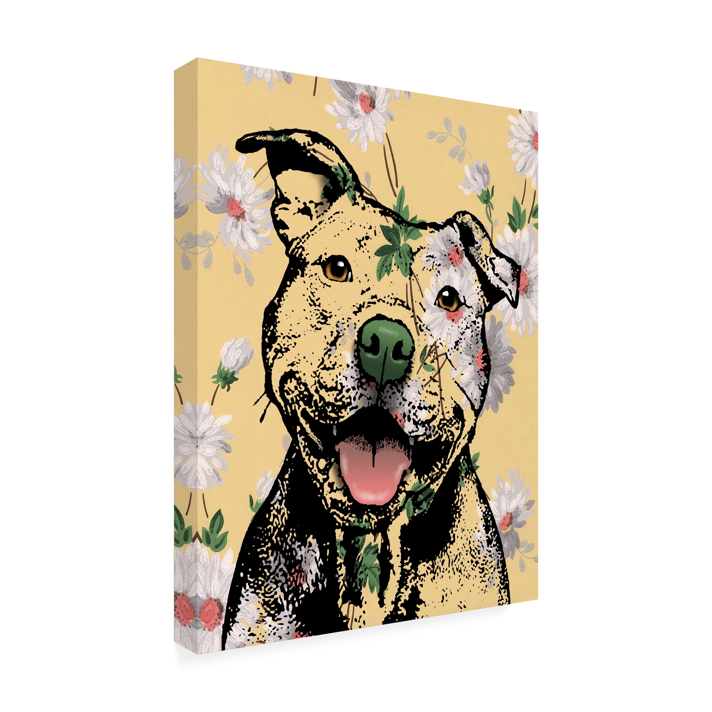 Canvas Wall Art - Dean Russo 'Pittie Life' Wall Art for Living Room, Bedroom, or Office DÃ©cor by Trademark Fine Art - 18 x 24 Inches