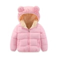 thumbnail image 3 of GYRATEDREAM Baby Girls Winter Coat Fleece Jackets Bear Hooded Kids Warm Lined Outerwear Jacket, 18 Months-7Years, 3 of 4
