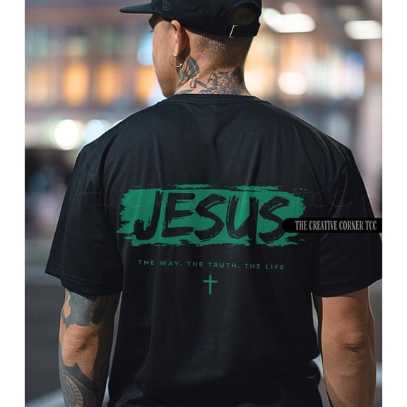 Jesus Shirt, Christian Men Tshirt, Jesus The Way, Cross Shirts, Men'S Apparel, Gym Shirts For Men, Faith , Religious Tee, Men