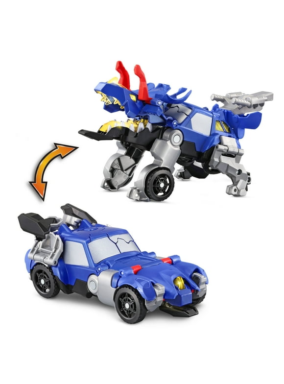 VTech Switch and Go Triceratops Roadster Transforming Blue Dino Crasher
