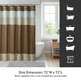 thumbnail image 5 of Madison Park Blue/Brown Faux Silk Shower Curtain, Striped Lightweight Bath Curtain Decor, Brown Curtain for Bathroom, 72"x72", 5 of 6