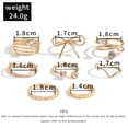 thumbnail image 3 of WREESH 8PC Women Girls Finger Joints Chain Stacking Rings Vintage Midi Rings SIze Mixed Rings Set, 3 of 9