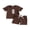 Brown, variant on Toddler Baby Boy Football Avocado Bee Outfit Infant Boys Summer Clothes Embroidery Short Sleeve T shirt Top and Shorts Set Pockets