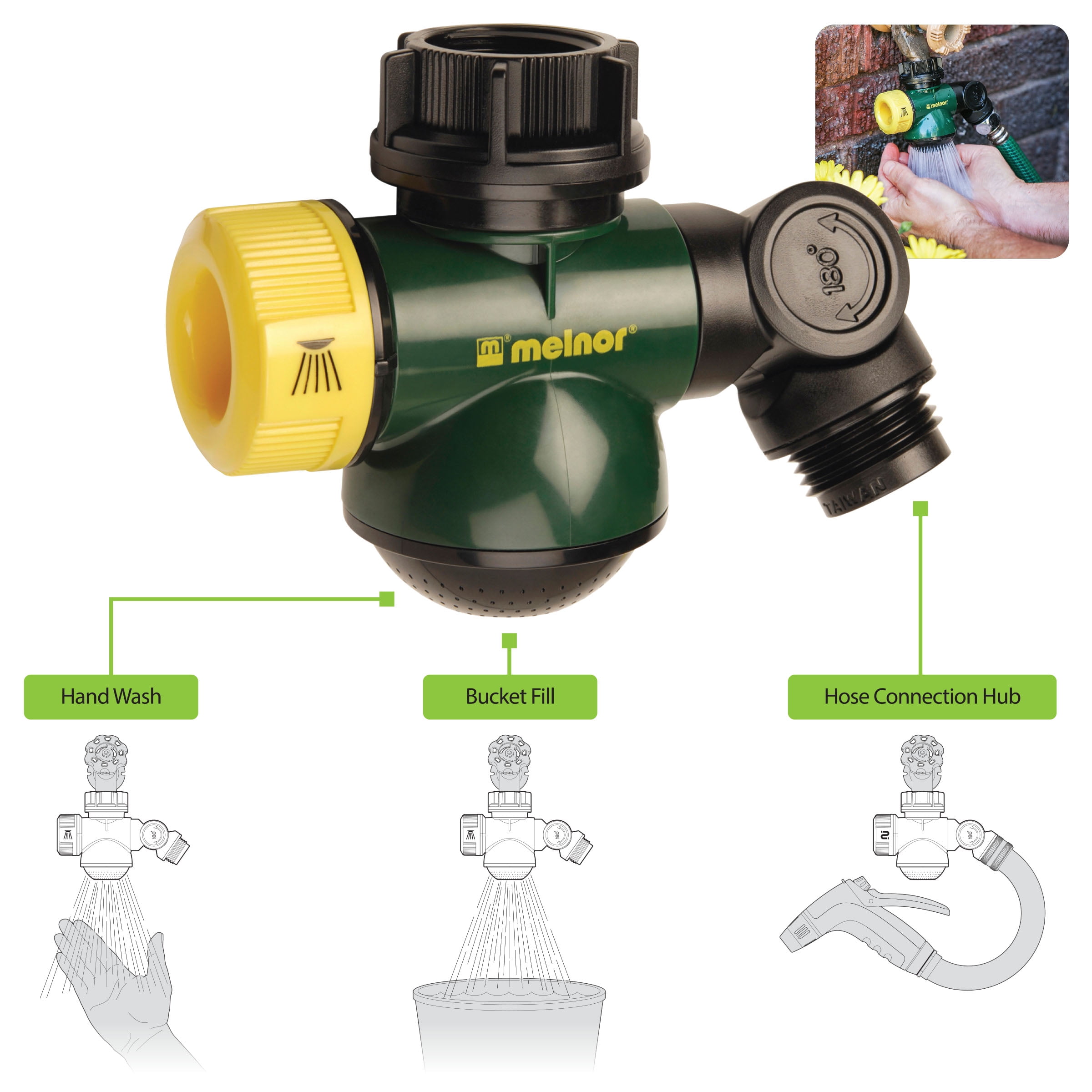 Melnor Wash and Fill Hose Connection Hub