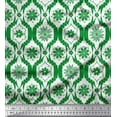 thumbnail image 1 of Soimoi Green polyester Crepe Fabric Floral Damask Printed Fabric 1 Yard 52 Inch Wide, 1 of 3