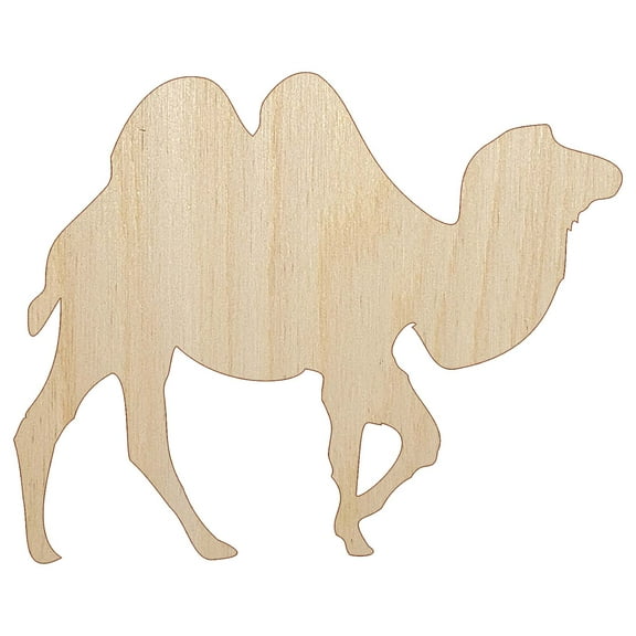Camel Dromedary Silhouette Wood Shape Unfinished Piece Cutout Craft DIY Projects - 4.70 Inch Size - 1/8 Inch Thick