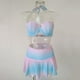 thumbnail image 3 of Mermaid Shell Color degradado Falda de cintura alta Traje de baño Bikini Traje de baño oso de fresa  vestir, 3 of 6