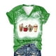thumbnail image 5 of Tops Para Mujer Tops Con Estampado Navideño Blusa Con Letras Divertidas Camisetas Casuales Con Cuello en V Camisetas de Manga Corta Odeerbi  ODB180274, 5 of 6