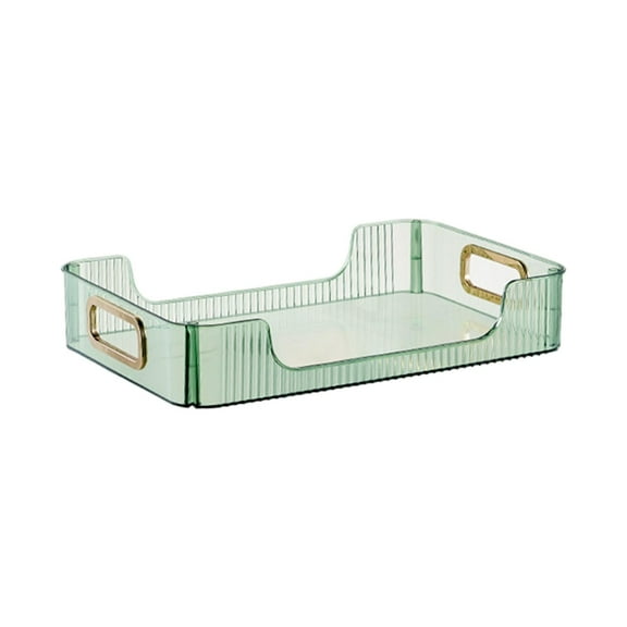 Cosmetics Organizer Rack Vanity Perfume Storage Holder Buffet Serving Tray Light Luxury Cups and Mugs Rack for Tabletop Decor Green Color 1 Layer