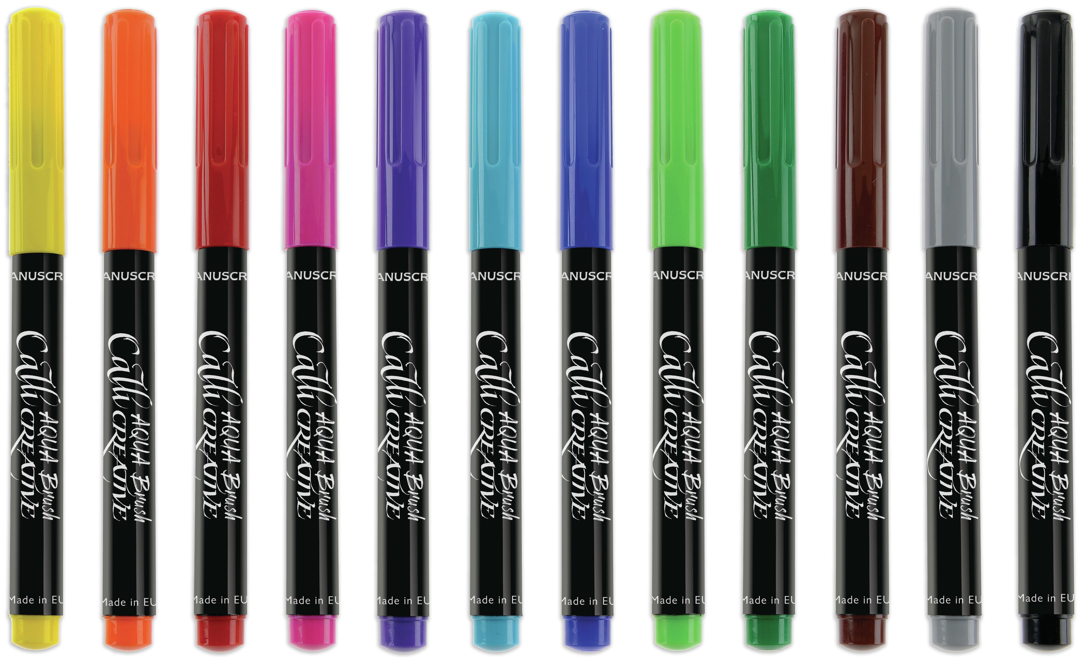 Manuscript CalliCreative Aqua Brush Markers 12/Pkg-Assorted Colors