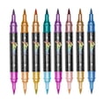 thumbnail image 5 of 24 Pack Dual Brush Tip Glitter Markers, 48 Colors, 20ml Metallic Shimmer Paint Pens for Card Making, DIY Crafts, Graffiti, Journaling, Writing & Adult Coloring, Non-Toxic Art Supplies, 5 of 9