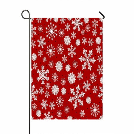 ABPHQTO Christmas Snowflakes Dots Winter Snow Xmas Home Outdoor Garden Flag House Banner Size 28x40 Inch