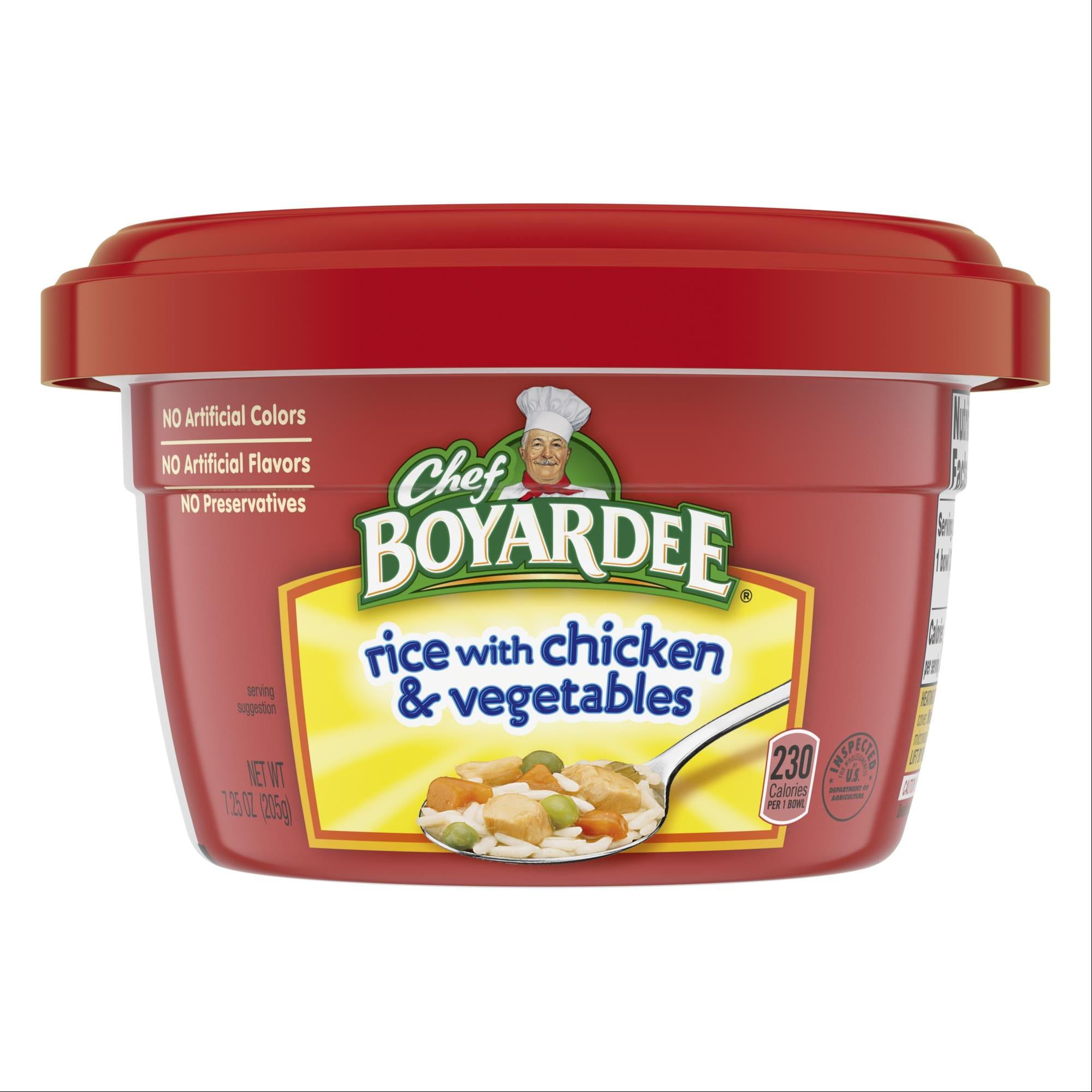 Chef Boyardee Rice with Chicken and Vegetables, Microwavable Bowl, 7.25 ...
