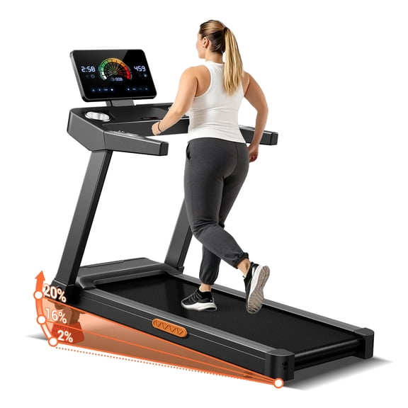 ROBORE 20% Maunal Incline Treadmill, Foldable Home Treadmill with Quiet 3.5 HP Motor, 400LBS Capacity Workout