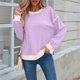 thumbnail image 4 of Sudadera Informal de Larga para Mujer, Cuello Redondo, Holgada, , con Ribete en Contraste. Púrpura L, 4 of 9