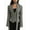 Gray, variant on Women'S Long-Sleeved Suit Jacket, Solid Color V-Neck Scarf Slim Fit with Padded Shoulders Brown L