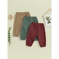 thumbnail image 2 of Bagilaanoe Packs of 3 Toddler Baby Girls Boys Sweatpants 6M 12M 3T 3T 4T Infant Casual Pants Kids Solid Color Active Joggers Pants Bottoms, 2 of 9