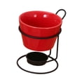 thumbnail image 2 of Juego de olla para fondue, calentador de mantequilla con rejilla de hierro, electrodomésticos de cocina, olla de porcelana para fundir rojo, 2 of 9
