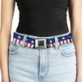 thumbnail image 5 of Buckle-Down Belt, Seatbelt Buckle Belt, Americana Stars Stripes Blue White Red White, Youth 22 to 32 Inches, 5 of 9