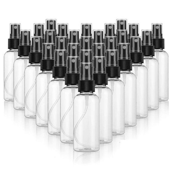 30 Pcs 2oz Spray Bottles, Clear Empty Spray Bottles, Fine Mist Plastic Mini Travel Bottles, Small Spray Bottle Refillable Liquid Containers with 2pcs Funnels