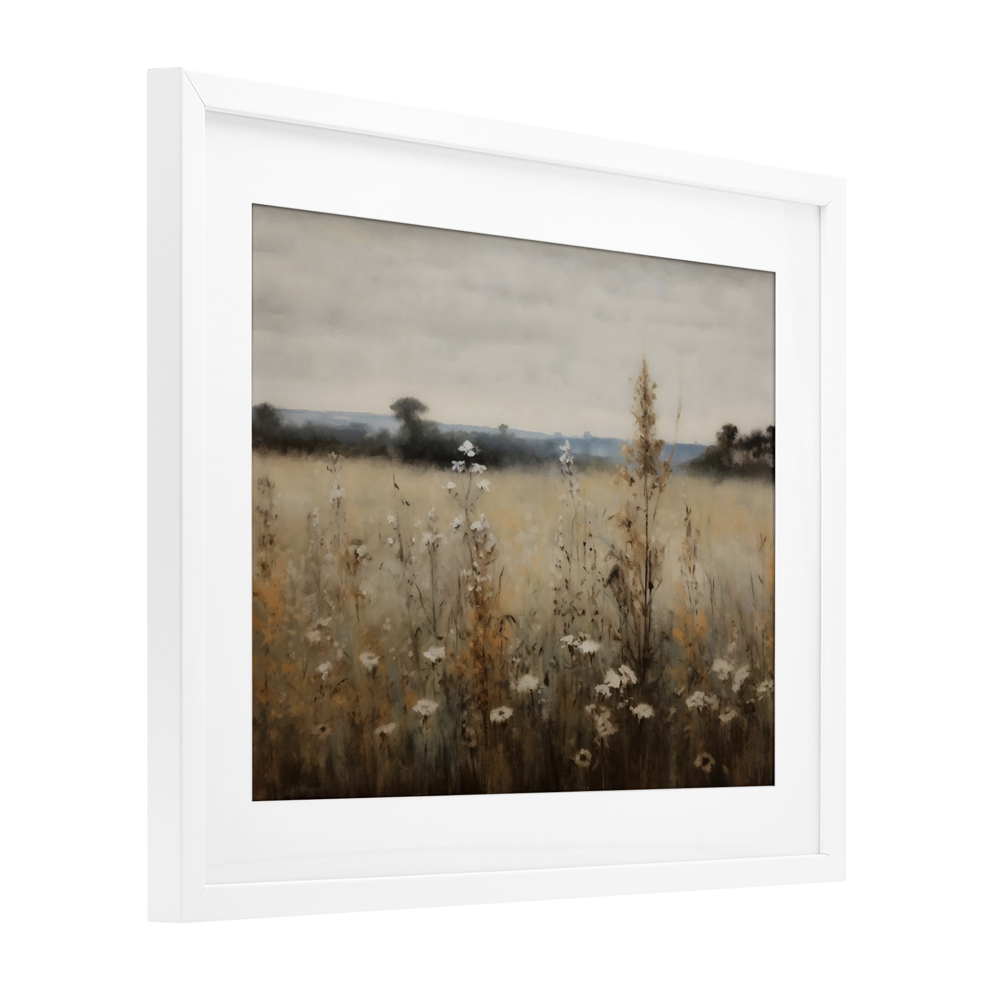 Stupell Industries Country Wildflowers in Misty Meadow White Framed Print Under Glass, design by Creative Studio