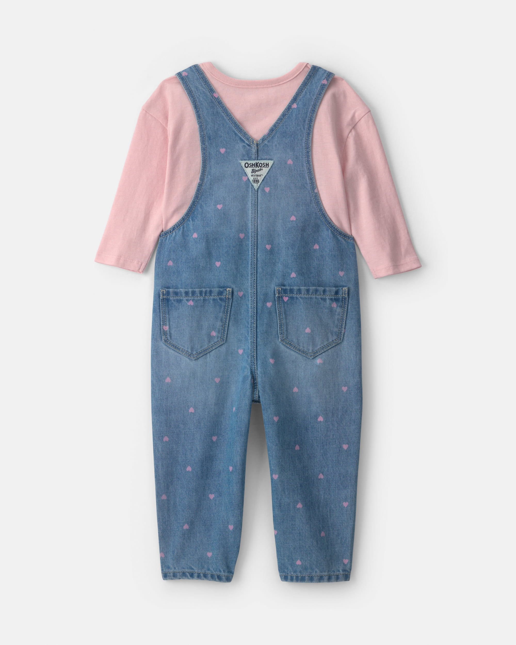 Oshkosh B'gosh Baby Girl Overall and Top Outfit Set, 2-Piece, Sizes 3 - 24 Months