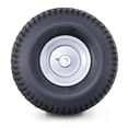thumbnail image 2 of WANDA 15X6-6 4-Ply Lawn Mower Tractor Tire Wheel Assembly with 3/4" Bushing 3" Center Hub Silver Wheel-13114,SET 2, 2 of 3