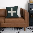 thumbnail image 3 of Creative Co-Op Swiss Cross Cotton Wool Throw Pillow, Green and Natural, 3 of 7