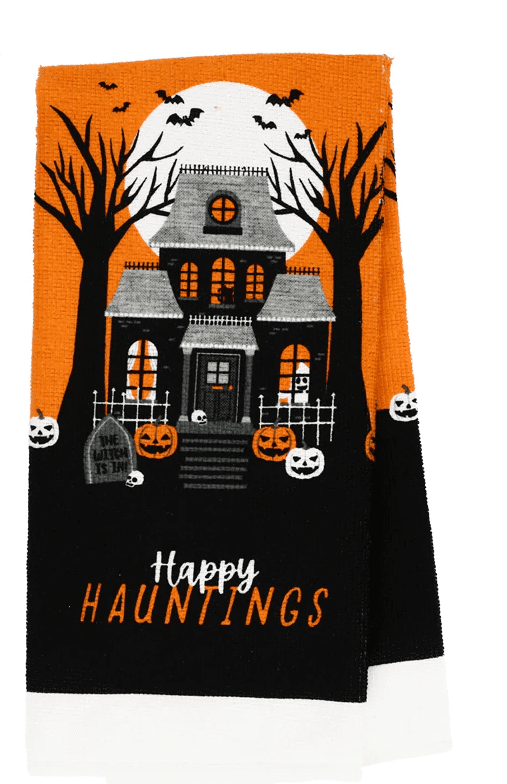 Whimsical Printed Halloween Hand Towels Set (HAPPY HAUNTINGS) (2 Towels