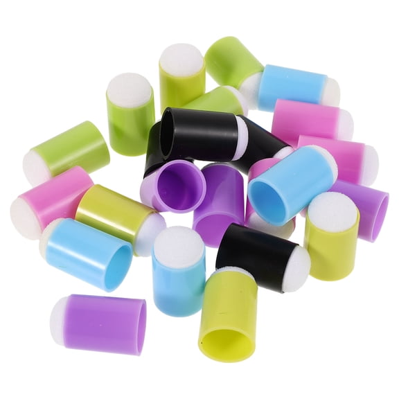 WEUVEB 24PCS Finger Sleeve Sponges for Painting, Soft Smearing Paint Tools in Assorted Colors for Crafting and Art Projects