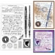 thumbnail image 1 of Sellos transparentes con fondo de pluma y letra para scrapbooking DIY, sellos de silicona transparentes para sellos postales, 1 of 8